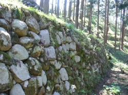七尾城二の丸斜面の石垣